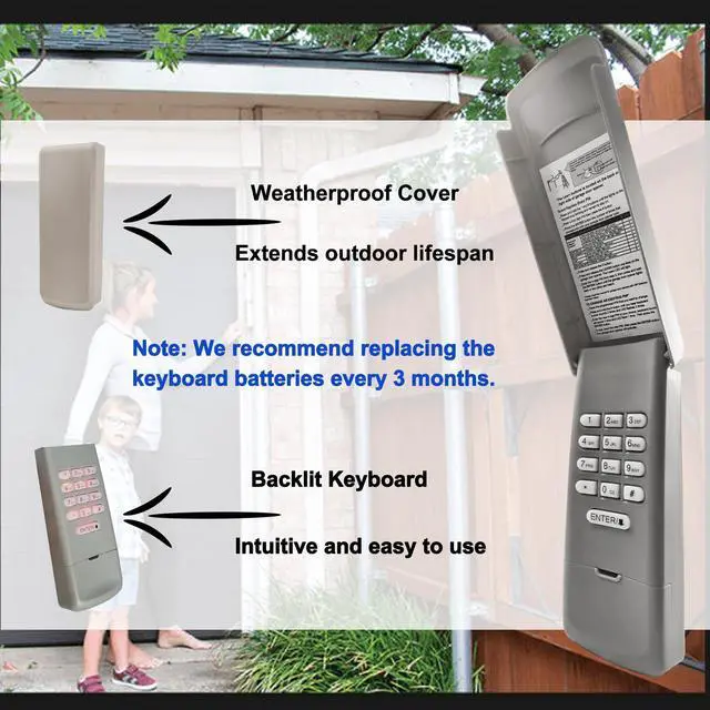 Alt view image 7 of 7 - 2026 Upgraded Universal Garage Door Opener Keypad for LiftMaster, Chamberlain,Craftsman & Wayne Dalton Garage Openers Manufactured Since 1993.877Max/878Max,G940EV-P2,CMXZDCG440
