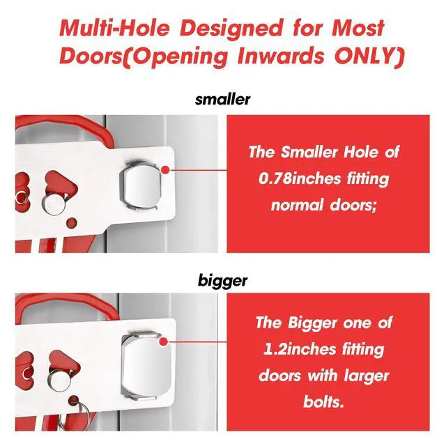 Alt view image 2 of 7 - Portable Door Lock, Hotel Travel Door Lock Security for Home | Hotel Safety Device for Door Security, Portable Lock for Hotel Room, Apartment, College Dorm and Travel