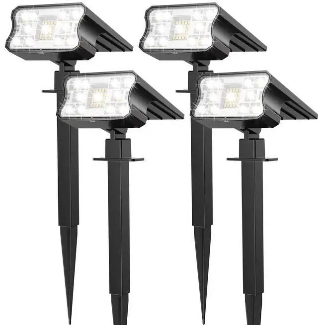Main image of Solar Lights Outdoor Waterproof IP67, 60 LED 3 Lighting Modes Solar Spot Lights Outdoor for Yard Garden Pathway Landscape, Auto On/Off, Function 2 in 1(Cool White, 4 Pack)