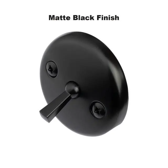 Alt view image 2 of 6 - Matte Black Trip Lever Tub Trim Kit Set with Trip Lever Overflow Face Plate, No putty Gasket,Trip Lever Bathtub Drain with Strainer, Overflow and Matching Screws, No putty installation By