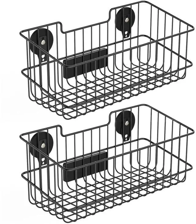 Main image of Magnetic Baskets, Large Capacity Metal Wire Mesh Basket Holder Organizer for Sundry Tool Storage, Magnetic Shelf for Garage, Laundry, Kitchen, Workshop, Cabinet(2 Pack)