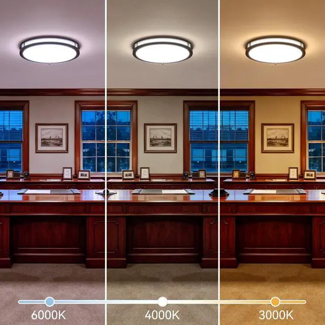 Alt view image 5 of 7 - LED Ceiling Light with Remote 13 Inch Flush Mount Ceiling Light Fixture, 24W 3000K-6000K Adjustable Color Temperature, Dimmable Lighting Fixtures for Kitchen Bedroom Hardwired Installation