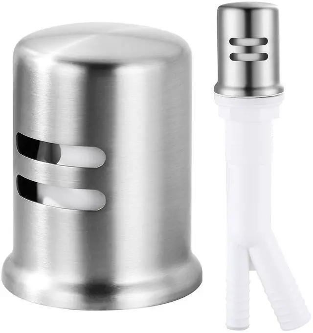Main image of Dishwasher Air Gap Cover, Dishwasher Air Gap Cap for Kitchen Sink, Solid Brass Dishwasher Overflow Vent Cap Replacement Kit, Brushed Nickel