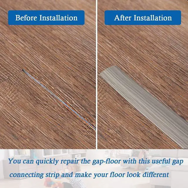 Alt view image 4 of 7 - Vinyl Floor Transition Strip Self Adhesive Threshold Strip 2" W | Peel and Stick Transition Strips for Doorway Floor Divider Strip, Elegant Wood Grain Design, 5cm, 6.56Ft, Gray