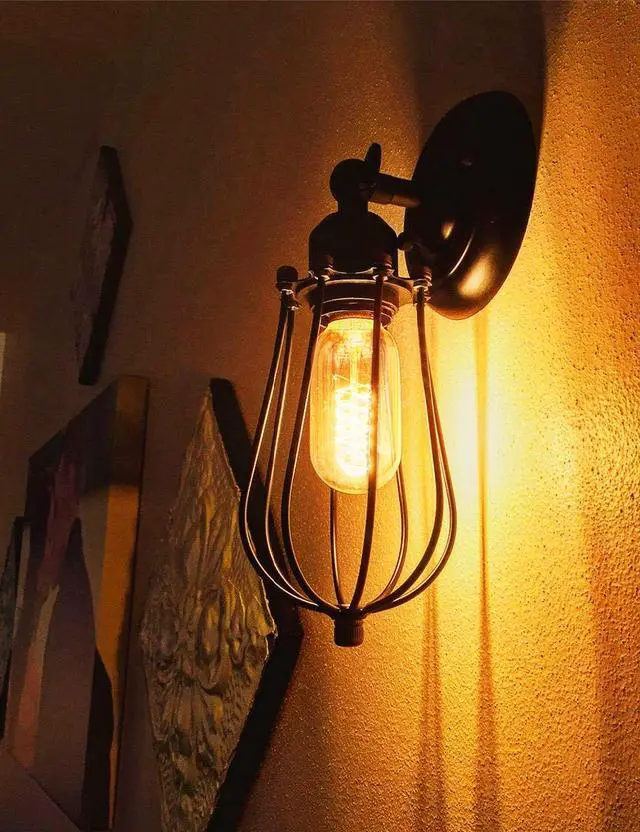 Alt view image 6 of 7 - Edison Bulbs, Light Bulbs, Incandescent, Warm White, 40 Watt | Amber Glass, T45, 110-130 Volts, E26/E27 Base Incandescent Dimmable Decorative Antique Filament Light Bulbs, 4 Packs
