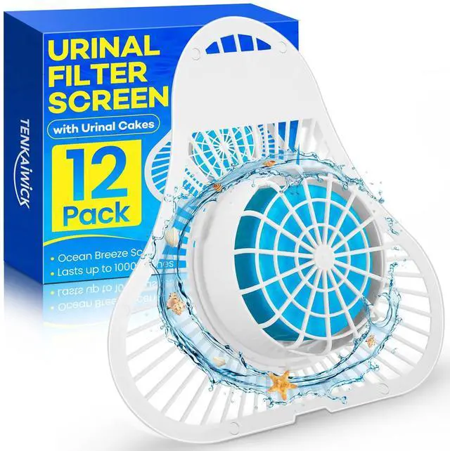 Main image of 12 Pack Urinal Deodorizer Screen, Urinal Cakes with Anti-Splash Filter Odor Protection, Urinal Deodorizer for Men Bathroom Airport Office Mall Hotel(Ocean Breeze Scent)