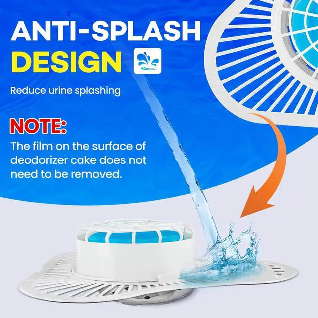 Alt view image 2 of 7 - 12 Pack Urinal Deodorizer Screen, Urinal Cakes with Anti-Splash Filter Odor Protection, Urinal Deodorizer for Men Bathroom Airport Office Mall Hotel(Ocean Breeze Scent)