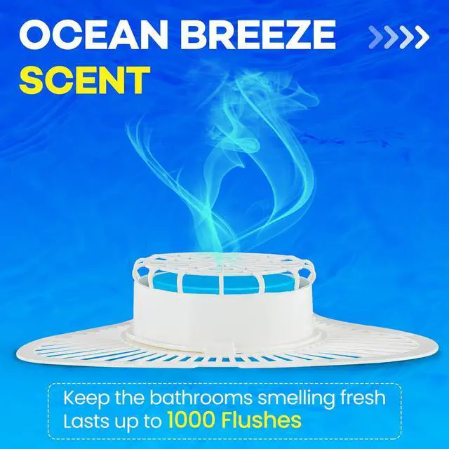 Alt view image 6 of 7 - 12 Pack Urinal Deodorizer Screen, Urinal Cakes with Anti-Splash Filter Odor Protection, Urinal Deodorizer for Men Bathroom Airport Office Mall Hotel(Ocean Breeze Scent)