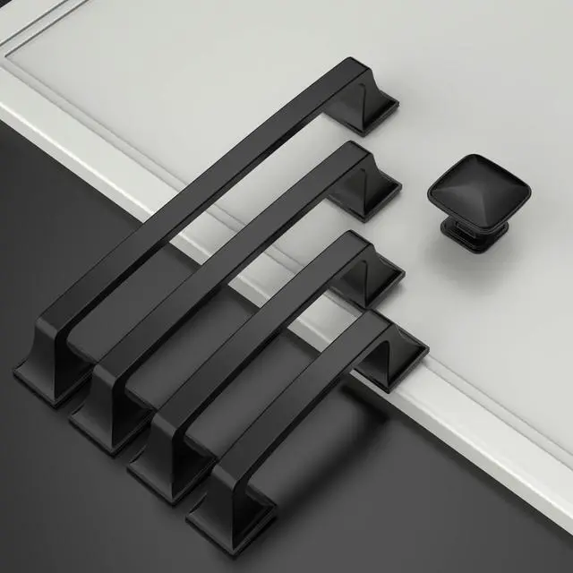 Alt view image 2 of 7 - 10 Pack Matte Black 3 Inch(76mm) Hole Centers Kitchen Cabinet Pulls Cabinet Hardware Kitchen Handles for Cabinets Cupboard Handles Drawer Pulls AM0002