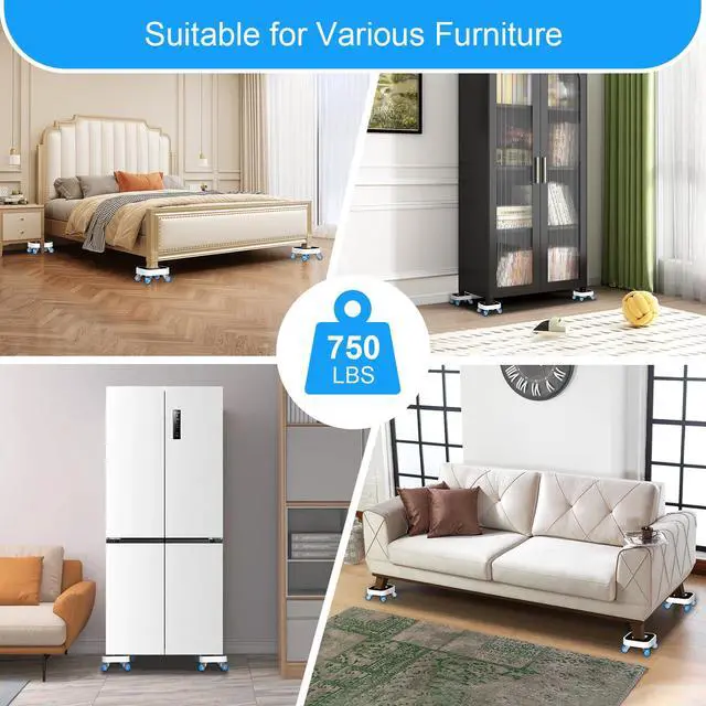 Alt view image 5 of 6 - New Upgrade Furniture Sliders - Furniture Movers with Wheels & Groove | Furniture Lift Mover Tool Set with 360° Rotatable Wheels - Furniture Dolly for Moving Heavy Duty Sofa Bed Supports to 750lb