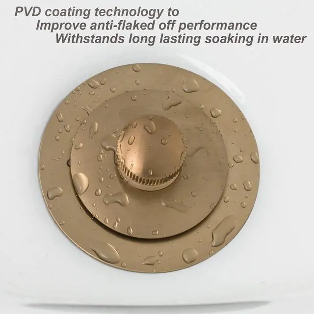 Alt view image 3 of 6 - Champagne Bronze Lift & Turn Tub Trim Set with Two-Hole Overflow Faceplate and No Putty Gasket, Bathtub Conversion Kit Assembly with Universal Fine/Coarse Thread, No Putty Installation by