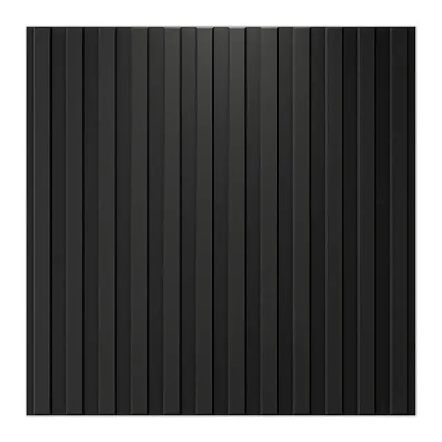 Alt view image 2 of 7 - 3D Fluted Textured Slat Wall Panels, 19.7 x 19.7 in, 12-Pack, Black | PVC, Waterproof, Scratch Proof, Wipeable, Break-Proof, Ideal for Home, Office and Commercial Spaces