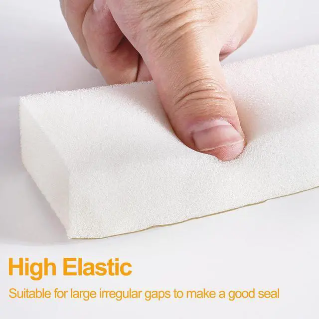 Alt view image 5 of 6 - High Density Foam Tape Air Conditioner Window Seal, 1x1 Inch Thick Foam Stripe with Adhesive for Window AC Insulation, Weather Stripping for Doors and Windows Insulation, AC Foam Tape, White
