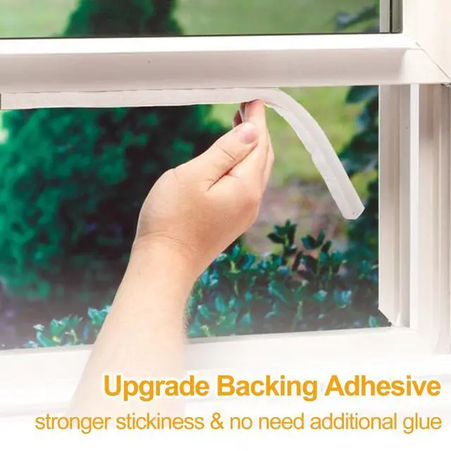 Alt view image 6 of 6 - High Density Foam Tape Air Conditioner Window Seal, 1x1 Inch Thick Foam Stripe with Adhesive for Window AC Insulation, Weather Stripping for Doors and Windows Insulation, AC Foam Tape, White