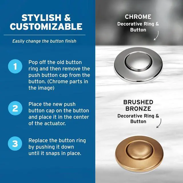 Alt view image 6 of 7 - STC-MTBLK Push SinkTop Switch Button, Matte Black