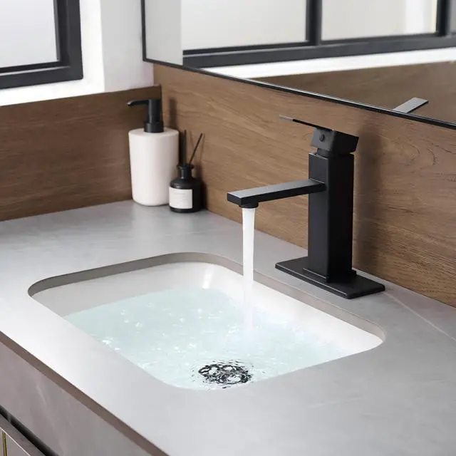 Alt view image 4 of 7 - Black Bathroom Faucet Single Hole RV Sink Vanity Faucet | Comes with Pop-Up Bathroom Drain, Single Handle for Easy Operation, Compatible with 1- or 3-Hole Installation,Matte Black