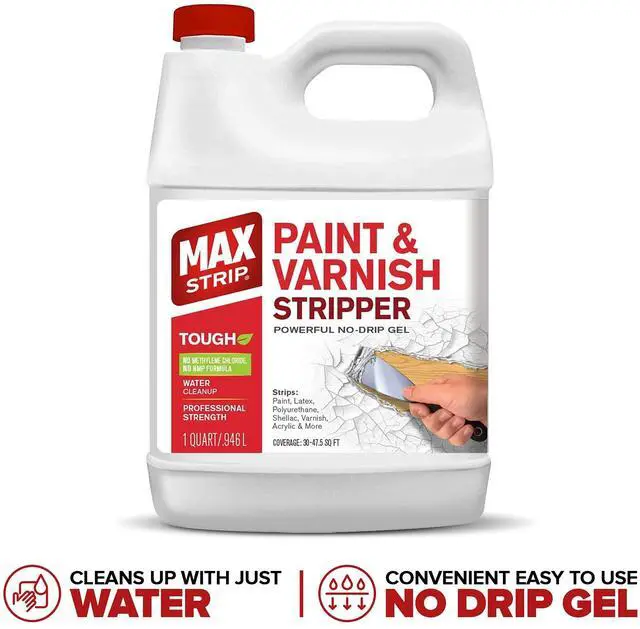Alt view image 6 of 7 - Paint & Varnish Stripper Gel, Safe Wood & Metal Stripper, 1 Qt | Water-based paint & varnish stripper gel. Removes paint, varnish, stain, lacquer & polyurethane from wood, metal & brick