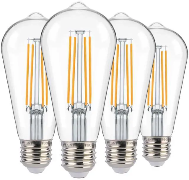 Main image of Dusk to Dawn Outdoor Sensor ST19 LED Light Bulb, 7W (60W Eqv.), 800LM,Vintage Filament E26 Base, Auto On/Off Photocell Automatic for Energy-Efficient Outdoor Lighting, 2700K Soft White, 4 Pack