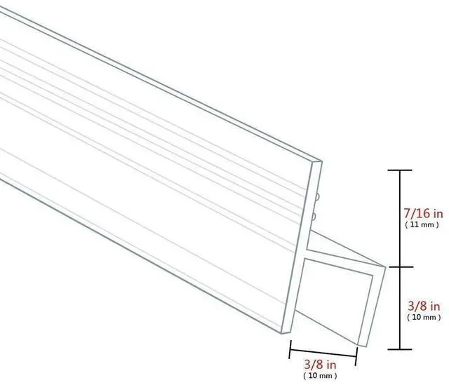 Alt view image 3 of 7 - Shower Glass Door Seal Strip, 120 Inch Silicone Soft Shower Door Sweep to Stop Leaks, Frameless Seal Strip
