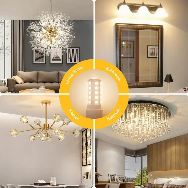 Alt view image 6 of 7 - 12 Pack Dimmable G9 LED Bulb 3000K, 40 Watt Eq 4W, Soft Warm White | T4 G 9 Bi-pin Base Halogen Replacement, 120V No Flicker, 450LM for Chandelier Wall Sconce