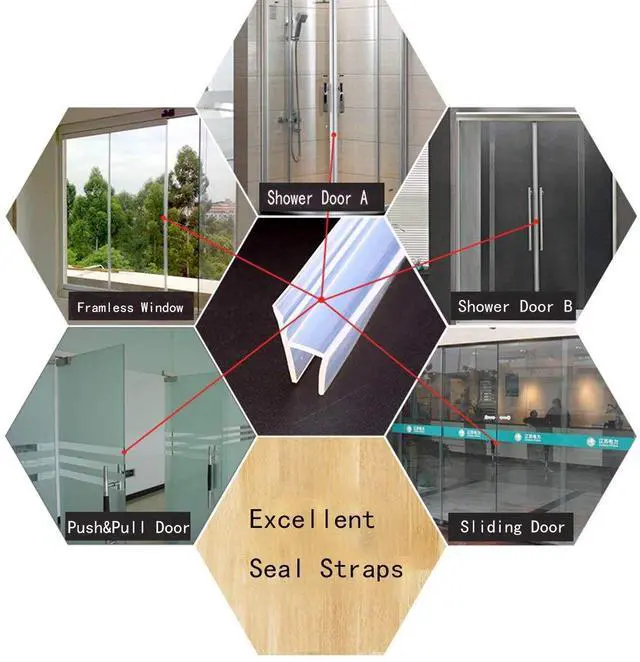 Alt view image 5 of 7 - Shower Glass Door Seal Strip, 120 Inch Silicone Soft Shower Door Sweep to Stop Leaks, Frameless Seal Strip