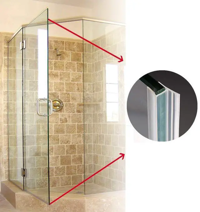 Alt view image 4 of 7 - Shower Glass Door Seal Strip, 120 Inch Silicone Soft Shower Door Sweep to Stop Leaks, Frameless Seal Strip