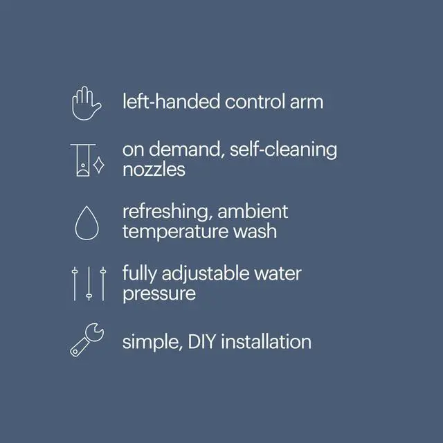Alt view image 3 of 7 - Bidet Left Hand Bidet Attachment SouthSpa Dual Nozzle - control panel on left side - Dual Positionable Nozzles for front and rear wash, LH-12