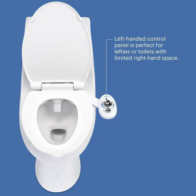Alt view image 4 of 7 - Bidet Left Hand Bidet Attachment SouthSpa Dual Nozzle - control panel on left side - Dual Positionable Nozzles for front and rear wash, LH-12
