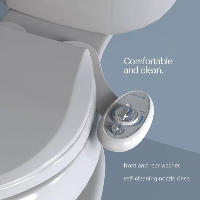 Alt view image 6 of 7 - Bidet Left Hand Bidet Attachment SouthSpa Dual Nozzle - control panel on left side - Dual Positionable Nozzles for front and rear wash, LH-12