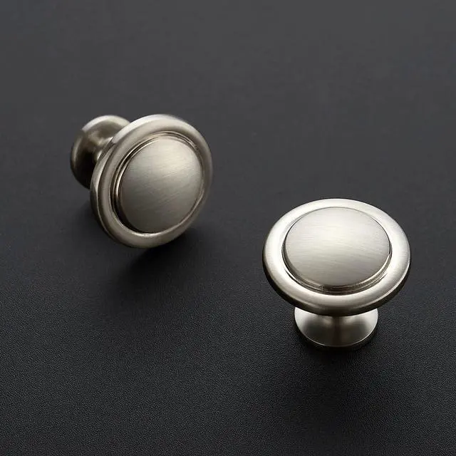 Alt view image 2 of 7 - Brushed Nickel Cabinet Knobs Zinc Drawer Knobs, 1-1/4 Inch, 30 Pack | Round Knob Shape, Smooth Pull Grip, Kitchen Cabinet Update, For Dressers, Drawers, Cabinet Doors, Furniture Hardware Projects