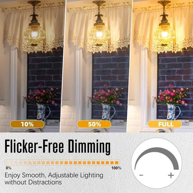 Alt view image 3 of 7 - LED Edison Bulbs Dimmable, E26 Bulb 60 watt Equivalent Soft White | 2700K ST58 Vintage Light Bulbs, 90+ CRI, 6W 600LM, E26 Medium Base, Clear Glass, 10 Pack
