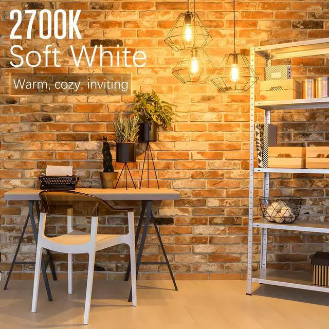 Alt view image 4 of 7 - LED Edison Bulbs Dimmable, E26 Bulb 60 watt Equivalent Soft White | 2700K ST58 Vintage Light Bulbs, 90+ CRI, 6W 600LM, E26 Medium Base, Clear Glass, 10 Pack
