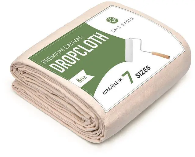 Main image of Canvas Drop Cloth 1Pc, Reusable Paint Drop Cloth, 100% Recycled Cotton Canvas Tarp Cover for Painter, Furniture, Floor Protection, All Purpose Painters Dropcloth for Christmas DIY (4x5 FT)