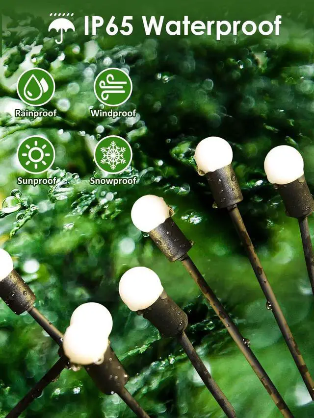 Alt view image 6 of 7 - 8 Pack Solar Garden Lights, 64 LED Firefly Lights Solar Outdoor Waterproof | 2 Lighting Modes, Sway with Wind, Solar lights Outdoor for Garden Yard Patio Pathway Holiday Decorations, Warm White