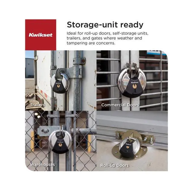 Alt view image 3 of 7 - Discus Padlock with Boron Carbide Shackle, 2-3/4" Body, 1-Pack | Shrouded Shackle Resists Cutting and Prying; Weather-Resistant Build for Gates, Sheds and Storage Units