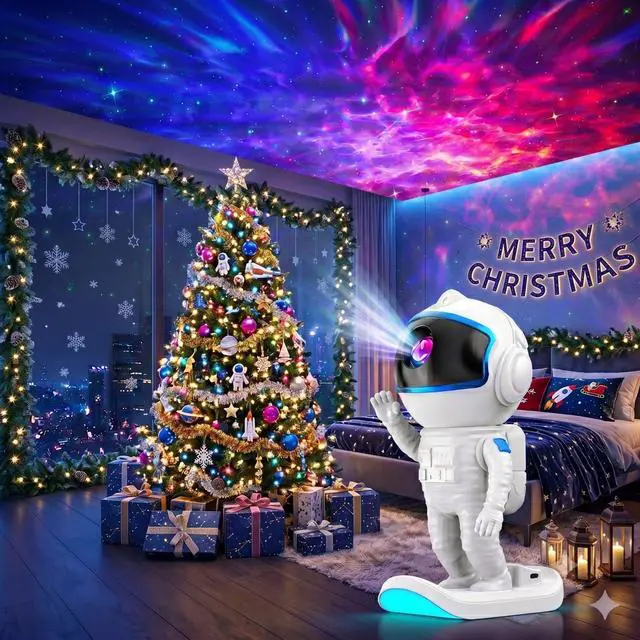 Alt view image 2 of 7 - Astronaut Galaxy Projector, Star Night Light for Kids Bedroom | Galaxy Light Projector with Timer Remote, Teen Girls Gifts Trendy Stuff for Boys Adults Christmas Birthday Room Decor