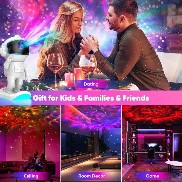 Alt view image 7 of 7 - Astronaut Galaxy Projector, Star Night Light for Kids Bedroom | Galaxy Light Projector with Timer Remote, Teen Girls Gifts Trendy Stuff for Boys Adults Christmas Birthday Room Decor