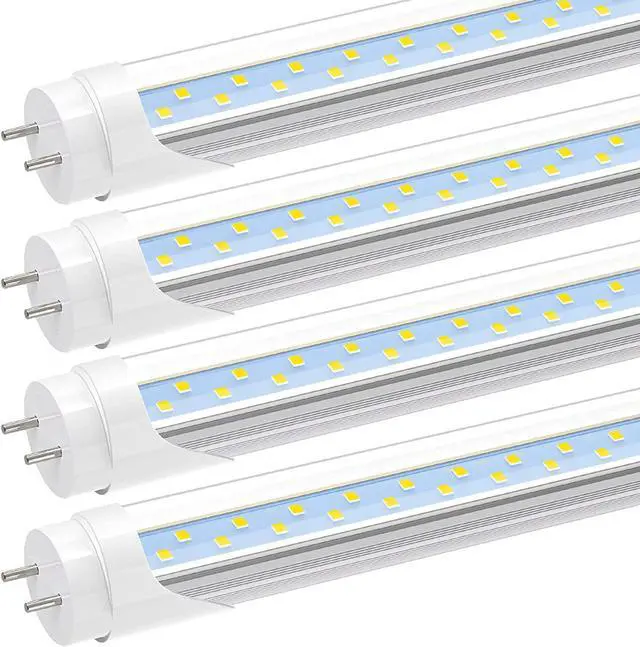 Main image of T8 LED 4FT Type A+B Light Bulbs, 24W(65W Equivalent), 3200LM, 6000K, Plug and Play or Ballast Bypass, 4 Foot LED Fluorescent Light Bulbs, ETL Listed, Single or Double End Powered, 4Pack