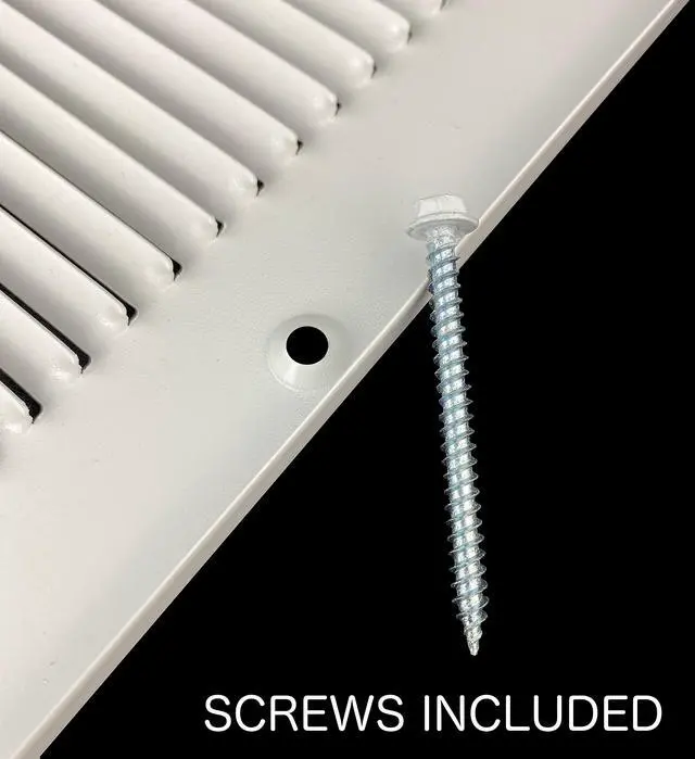 Alt view image 4 of 7 - Fits 30x6 Duct Opening | Steel Return Air Grille by | Vent Cover Grill for Sidewall and Ceiling | White | HVAC Cold Air Intake Grille | Outer Dimensions: 31.75"W X 7.75"H