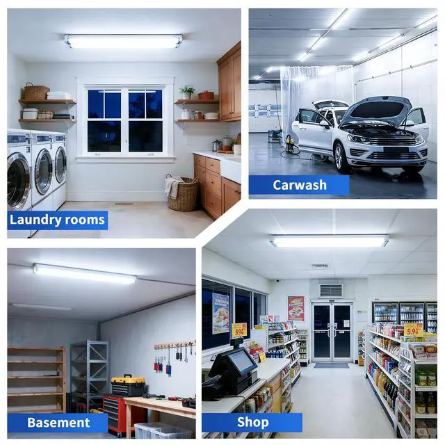 Alt view image 7 of 7 - T8 LED 4FT Type A+B Light Bulbs, 24W(65W Equivalent), 3200LM, 6000K, Plug and Play or Ballast Bypass, 4 Foot LED Fluorescent Light Bulbs, ETL Listed, Single or Double End Powered, 4Pack