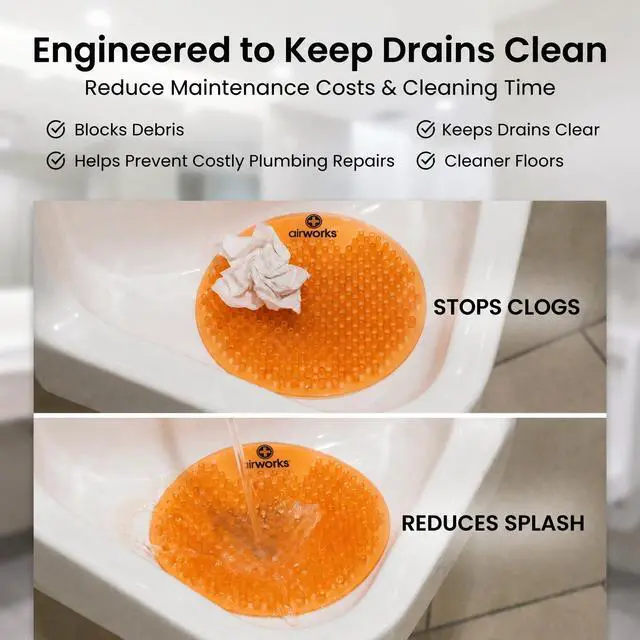 Alt view image 4 of 7 - AWSFUS231-BX Splash Free Urinal Screen, Citrus Grove, Light 0.22 lb., 8" Height, 6" Width, Orange (Pack of 10)