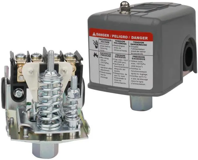 Main image of Water Pressure Switch for Well Pump 40-60psi Water Pump Pressure Switch | Auto Electrical Control Adjustable Differential,1/4 Female NPT,Certicated UL,1PC-Grey