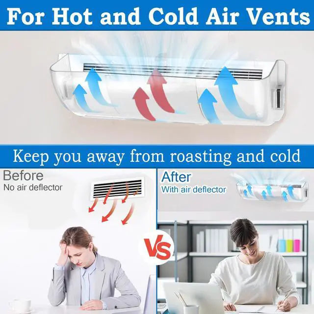 Alt view image 4 of 7 - Heating & Air Vent Deflector for Vents, Sidewall, Ceiling, Floor Registers - Adjust Between 9"-14", Magnetic Vent Covers for Air Conditioning, Heat, AC, Floor, Under Furniture (2 Pack Clear)