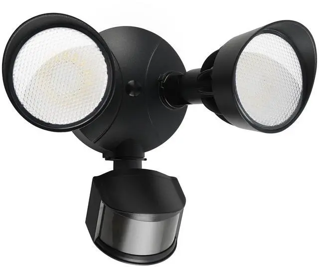 Main image of 45W 5500LM PIR Motion Sensor Outdoor Lights, Dual Head LED Flood Light, 5000K Daylight, IP65 Waterproof Hardwired Dusk to Dawn Motion Detector Security Light for Outside Garage Yard (Black)