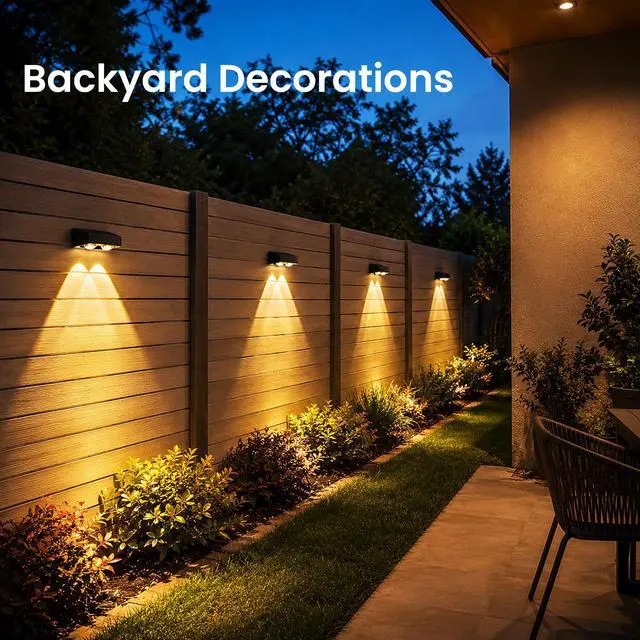 Alt view image 6 of 7 - Solar Fence Lights Outdoor, Color Changing, Waterproof IP65, 16 Pack | 11 Modes, 9 Colors 50 LM Solar Lights Waterproof with LED Focus Lens for Wall Backyard Deck Patio Porch Step Pool Decor
