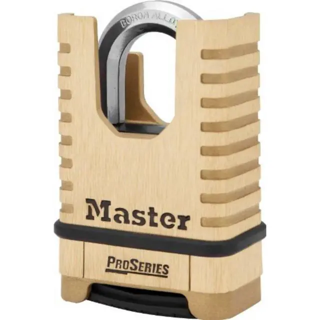 Alt view image 4 of 7 - ProSeries Combination Padlock Commercial Grade Brass Lock 1177D | Heavy-Duty, Commercial-Grade Security Lock, Resettable Combination Padlock for Construction Sites, Gates, Tools