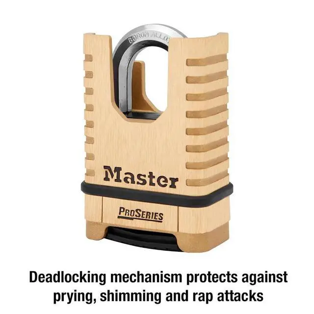 Alt view image 7 of 7 - ProSeries Combination Padlock Commercial Grade Brass Lock 1177D | Heavy-Duty, Commercial-Grade Security Lock, Resettable Combination Padlock for Construction Sites, Gates, Tools