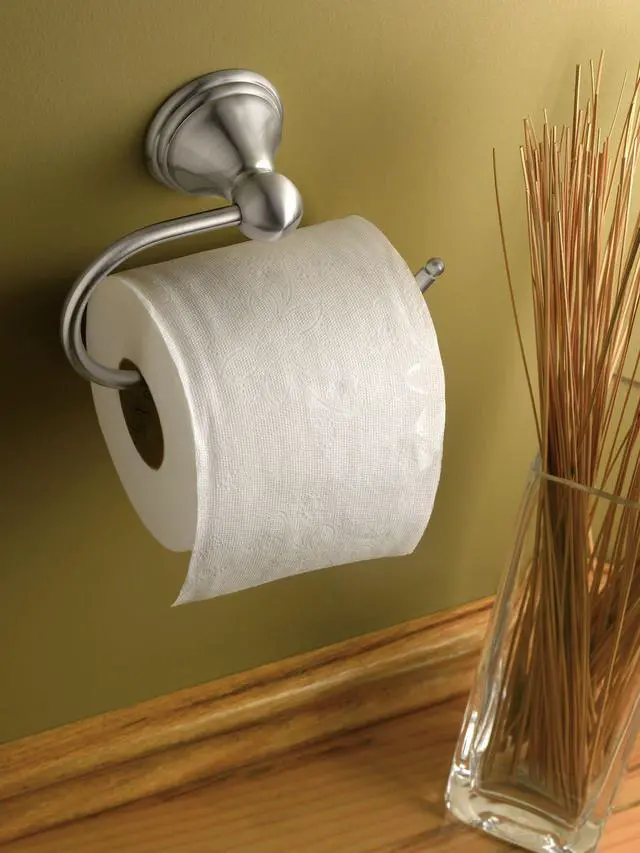 Alt view image 2 of 5 - Preston Collection Spot Resist Brushed Nickel Single Post Toilet Paper Holder, Wall Mounted Toilet Roll Holder, DN8408BN