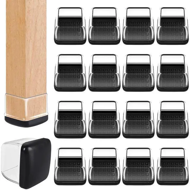 Main image of Chair Leg Sliders for Carpet, 24 Pcs Square Chair Glides for Carpet, Carpet Furniture Pads Stool Leg Protectors Caps, Carpet Furniture Glides Quickly and Easily (L Fit:1" - 1.4")