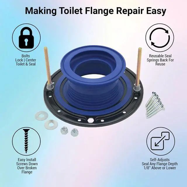 Alt view image 2 of 7 - One N Done Toilet Flange Repair Kit - Toilet Kit For Low or Broken Toilet Flange. Toilet Wax Ring Replacement Kit W/Toilet Flange Extender Kit. No Wax Ring For Toilet Bowl Or Toilet Seal Required (1)